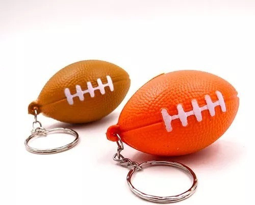 Llavero Pelota De Rugby  De Goma Antiestres Souvenir X1 0