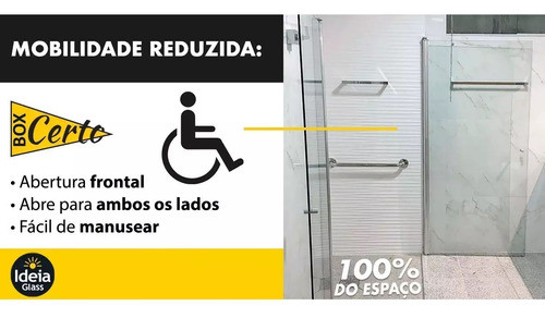Kit Box Certo Alum. Brilhante 1,00x2,20 Original Ideia Glass 1