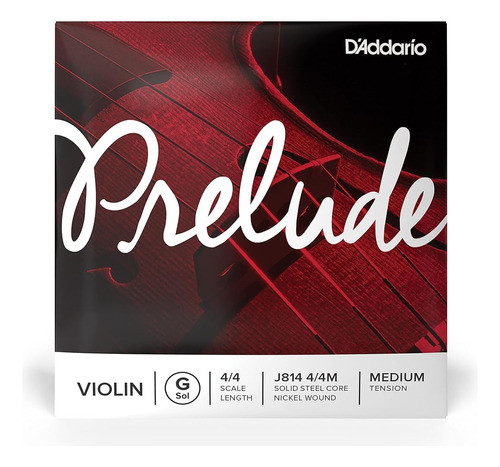 D'addario J814 4/4m Preludio Seda Y Acero Cuerdas De Violín, 0