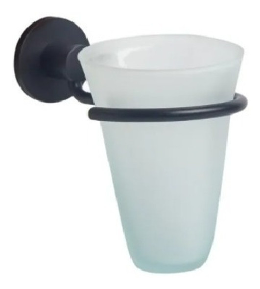 Porta Vaso Vidrio Linea Basic Negro Mate - Ottone 0