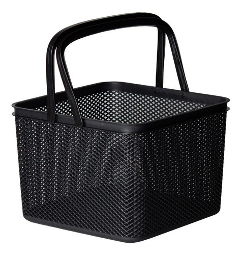 Cesto Linea Con Asa Cuadrado Negro 27 X 27 X 20 Cm 0