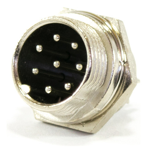 Ficha Conector Macho Chasis Microfono 8 Pines Rosca Din 0