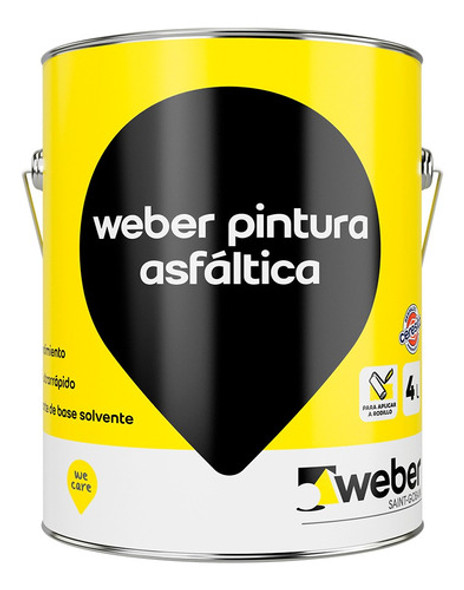 Pintura Asfáltica X 4lt  Base Solvente Negra 0
