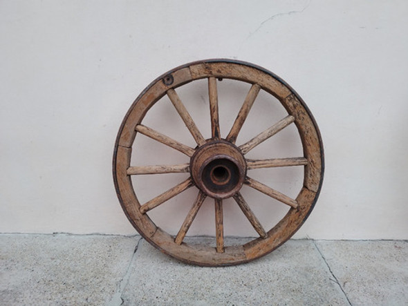 Antigua Rueda De Carro De Colono Ruso Chica 76 Cm 0