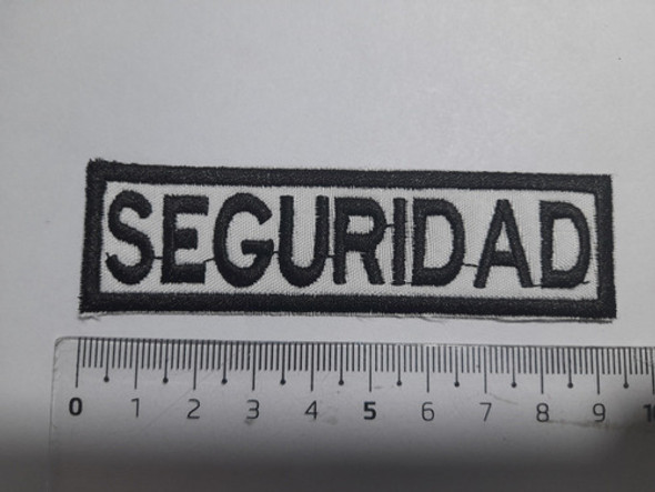 Parche Aplique Bordado Seguridad Recto Bco/ng 9,5cm X1 1