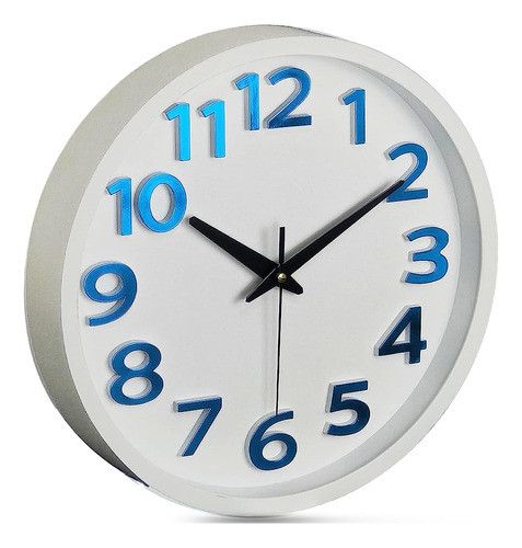 Jvxyuieh 12 Pulgadas Digital Wall Clock Blue Silent Non-tiki 0