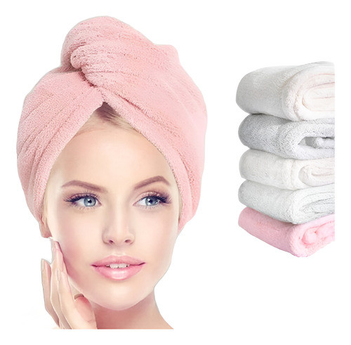 Pack X 5 Turbantes Pelo Toalla Secado Rapido Imported ® 1