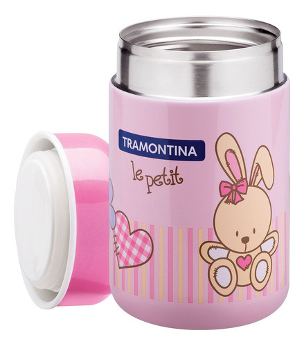 Pote Térmico Le Petit Rosa Em Aço Inox 400 Ml Tramontina 1