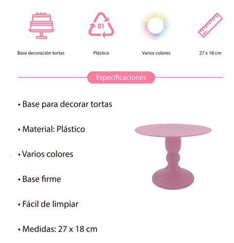 Base De Plástico, 27cm, Para Presentar O Decorar Tortas, Var 1