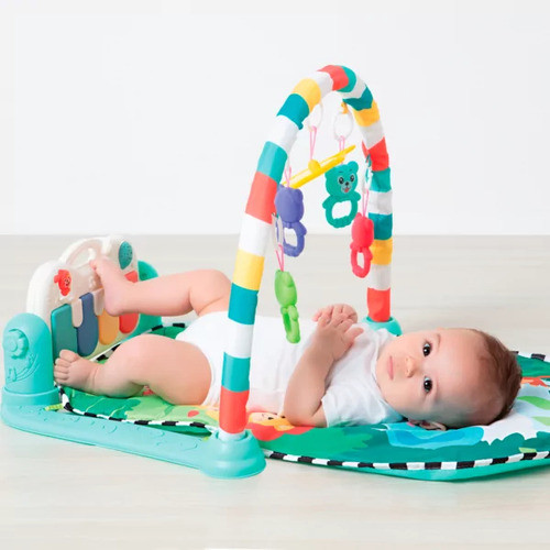 Tapete Ginásio De Atividades Bebê Com Piano Safári Buba 1