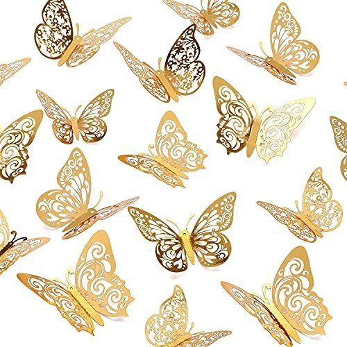 72 Mariposa Pegatinas Decoración 3 Tamaños Fiesta 3d Estilos 0