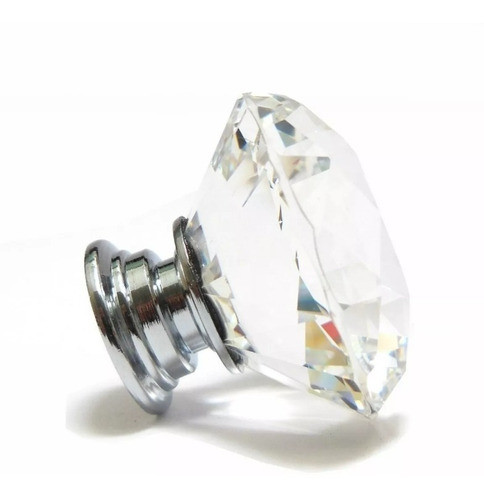 Tirador Facetado Cristal Diamante Transparente 30x32mm 0