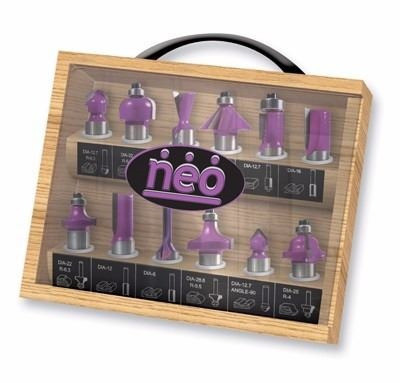 Juego De Fresas Para Router Fresadora Neo 12 Piezas 1/4 0