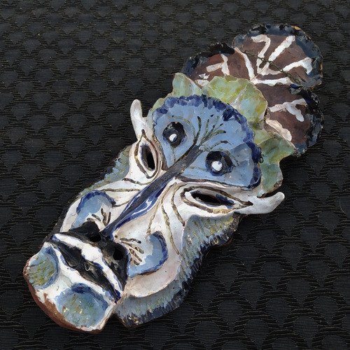 Mascara Decorativa Colgar Cerámica Esmaltada 35 Cm. 0