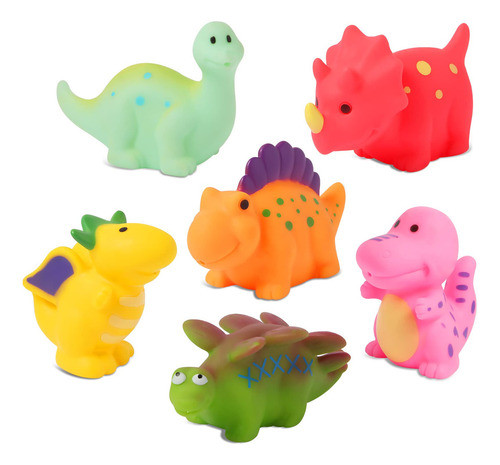 6 Juguetes De Baño De Dinosau - 7350718:ml A $92990 0