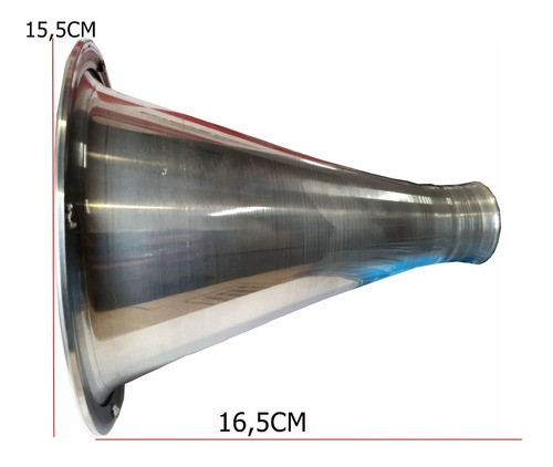 Expansor Corneta De Alumínio Polido Longo D250x Cone Rosca Driver 1 Polegada Som Profissional Automotivo 1