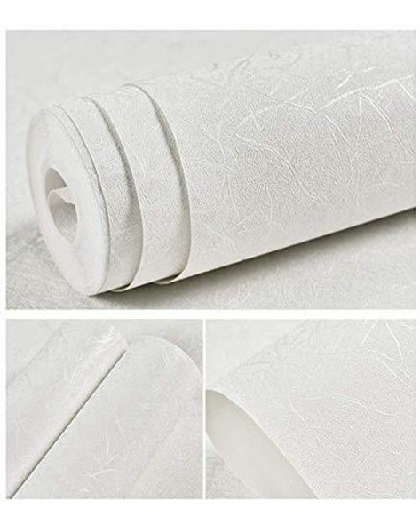 Papel Tapiz Autoadhesivo 0.40 X 3 M/texturado Seda/blanco 0