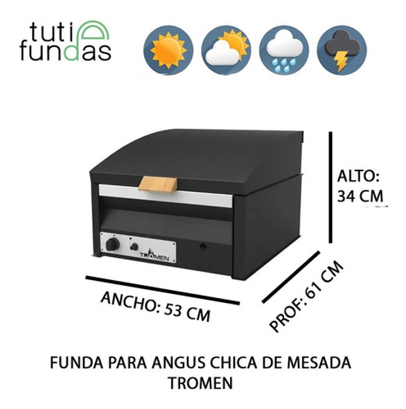Funda Parrilla Angus Chica Sin Base Gas Lona Gruesa Tromen ! 1