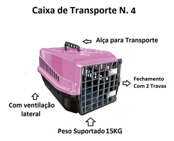 Brinquedo Mordedor Corda Dog + Caixa Transporte Pet N4 Rosa 1