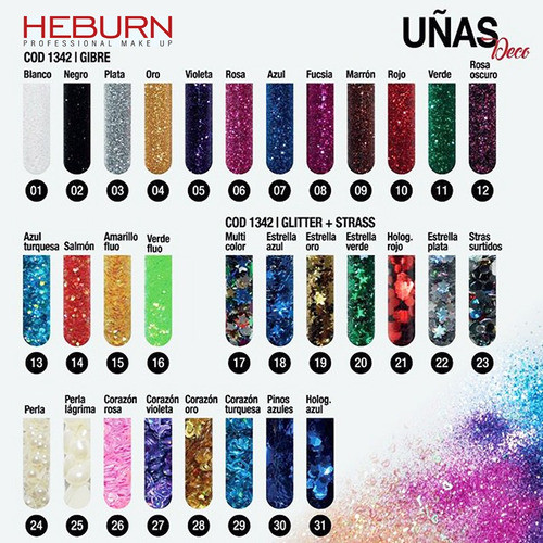 Heburn Kit 12 Gribré Decoración Uñas Nail Art Manicuría 1342 1