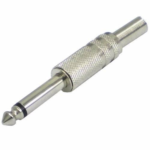 Ficha Plug 6.5 Mm 1/4 Mono Metalica Con Resorte Guitarra 0