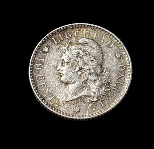 Moneda Argentina 10 Centavos, 1882 Plata 0.900 Km# 26 - 284 1