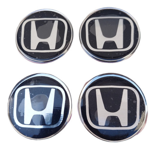 Juego Logos Llantas Honda  49 Mm Diámetro X 4 0