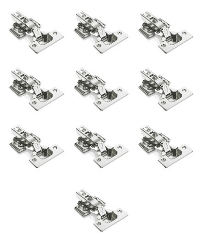 Kit 10 Dobradiças Porta Armário 35mm Amortecedor Reta 0