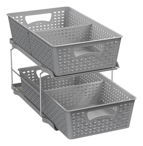 Organizador De Baño Con Cajón Deslizante, Gris, 445 Cm Ancho 0