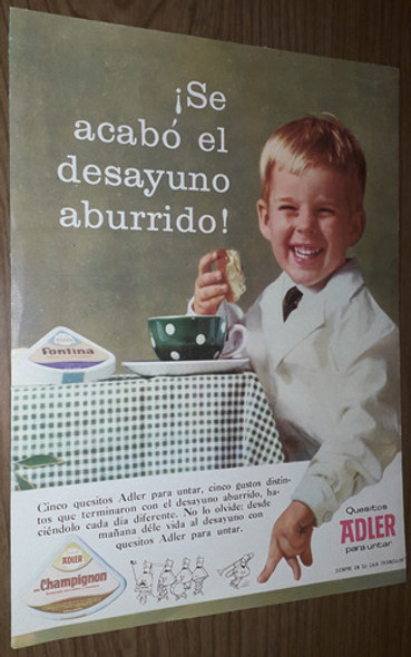 P471 Clipping Publicidad Quesitos Adler Año 1966 0