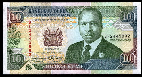 Kenia Billete 10 Shillings Año 1994 Pick #24f Sin Circular 0
