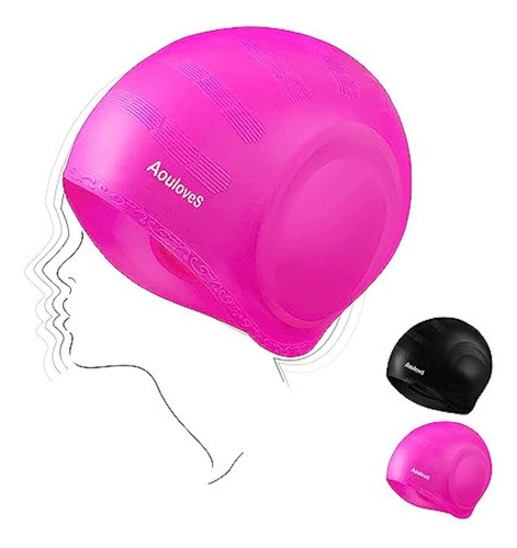 Aouloves Gorras De Natación Para Cabello Largo, 0