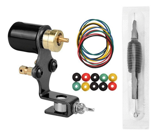 Kit Tattoo Máquina Rotativa Mini, Grip, Aguja Y Accesorios 0