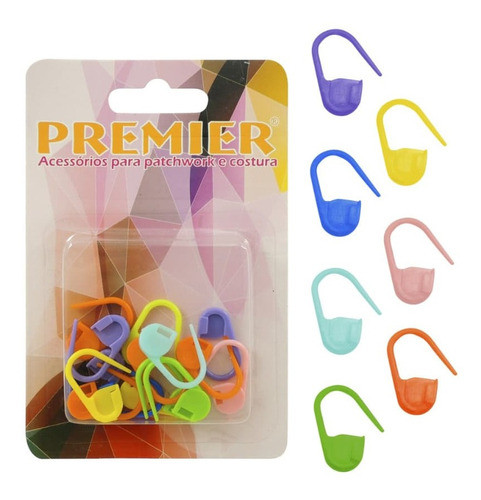 15 Marcadores Plástico De Ponto Cadeado Tricô Crochê Cores. 0