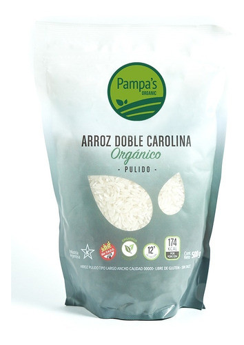 Arroz Doble Carolina Org. Sin Tacc Pampa´s Organic 2 X 500gr 1