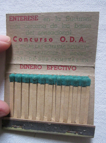 Antigua Caja De Fosforos Despensas Oda Uruguay 1