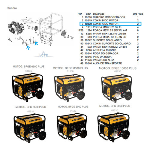 Coxim A Do Motor P/ Motogerador 5000 Plus Buffalo Original 1