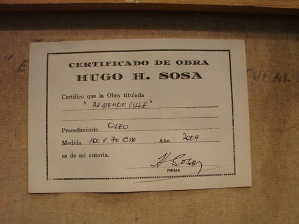 Hugo Sosa / Tango / 100 X 70 / Oleo / Certificado # 1392 1