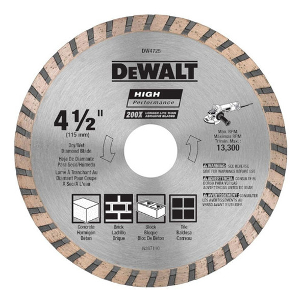 Sierra De Diamante Dewalt, 11 Cm Diámetro, Eje 2,2 Cm 0 Sierra De Diamante Dewalt, 11 Cm Diámetro, Eje 2,2 Cm 0
