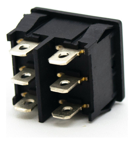 4 Doble Tecla Inversora Dpdt 6 Patas 3a 21x24mm Negro 1