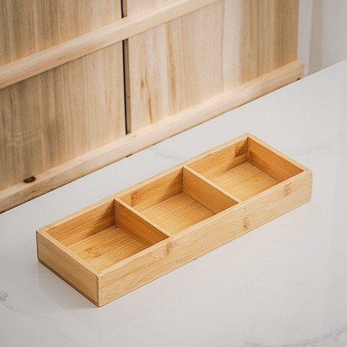 Caja Porta Te Bambu 3 Divisiones L 33cm X An 12cm X Al 5cm 0
