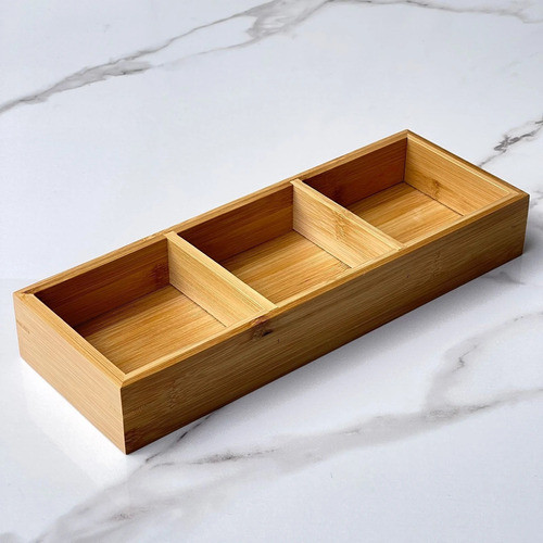 Caja Porta Te Bambu 3 Divisiones L 33cm X An 12cm X Al 5cm 1
