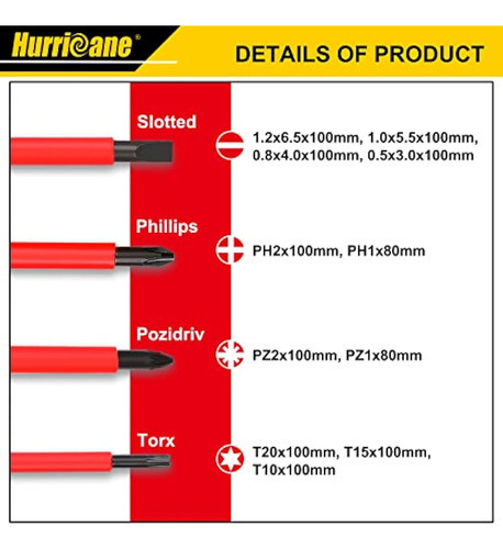 Hurricane 1000v Insulated Electrician Screwdriver 1