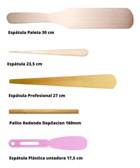 Kit Espátulas Madera Plástico Para Depilación X 5 Unidades 1