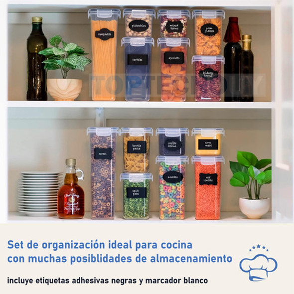 Frascos Recipientes Almacenamiento De Alimentos 14 Piezas 1