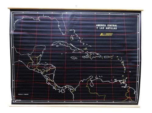 Mapa Mural América Central Pizarra Negro Para Tiza 0
