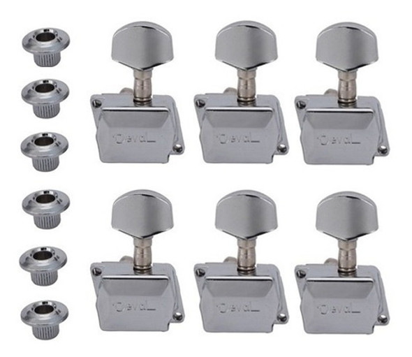 Tarraxa Violão Semi Blindada Botão Cromado Folk Deval 211ch 0