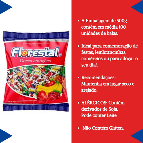 Bala Mastigável Doces Emoções Sortida 500g Florestal 1