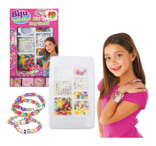 Kit Miçangas Montar Pulseiras Biju Collection Kit Pop Trend 0