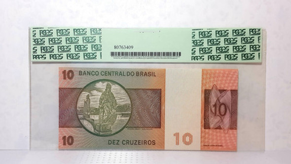Brasil Cédula 10 Cruzeiros 1980 D. Pedro Ii Cert. Pcgs 67 1